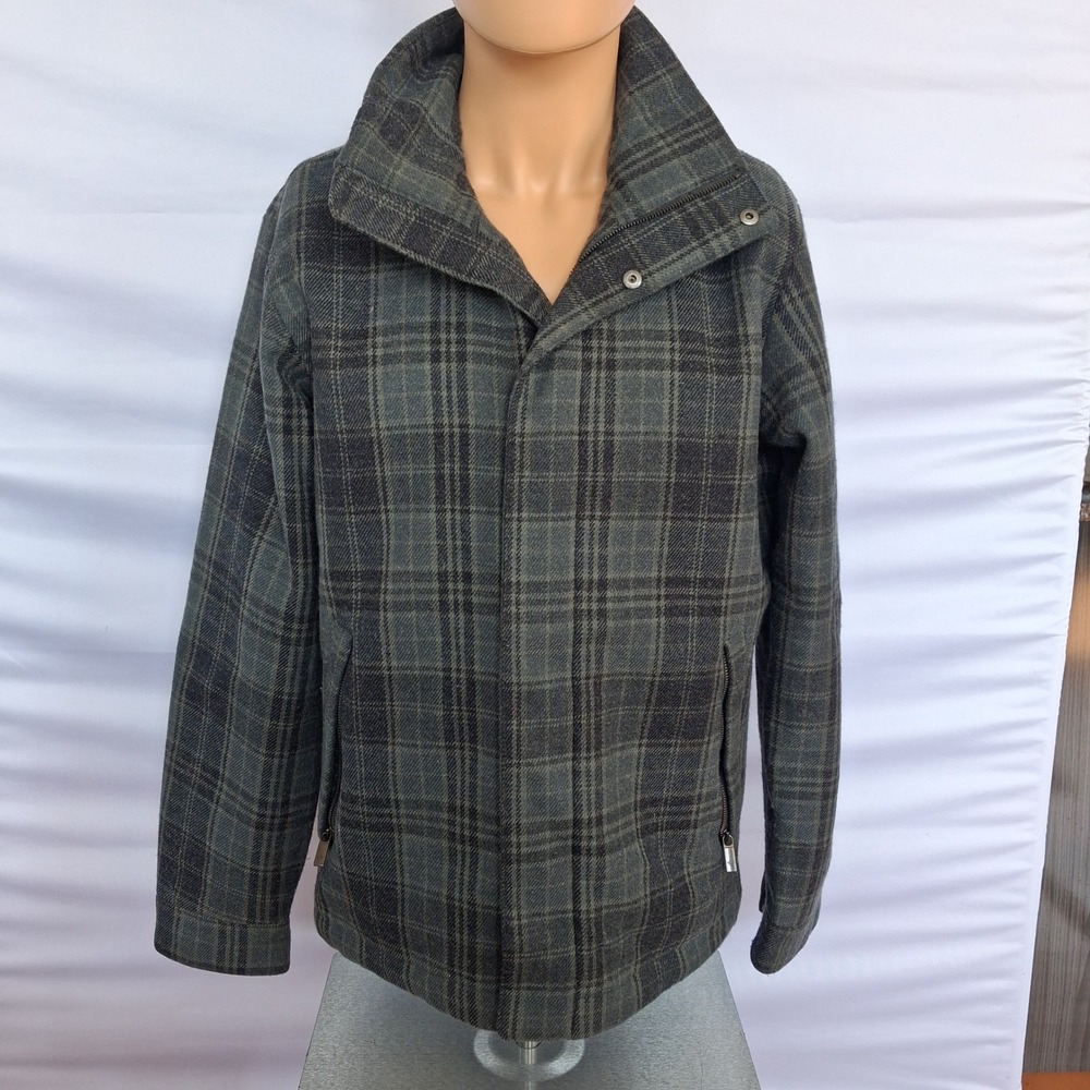 Columbia Omni-Shield Plaid Jacket Grey Mens Medium Full Zip Coat